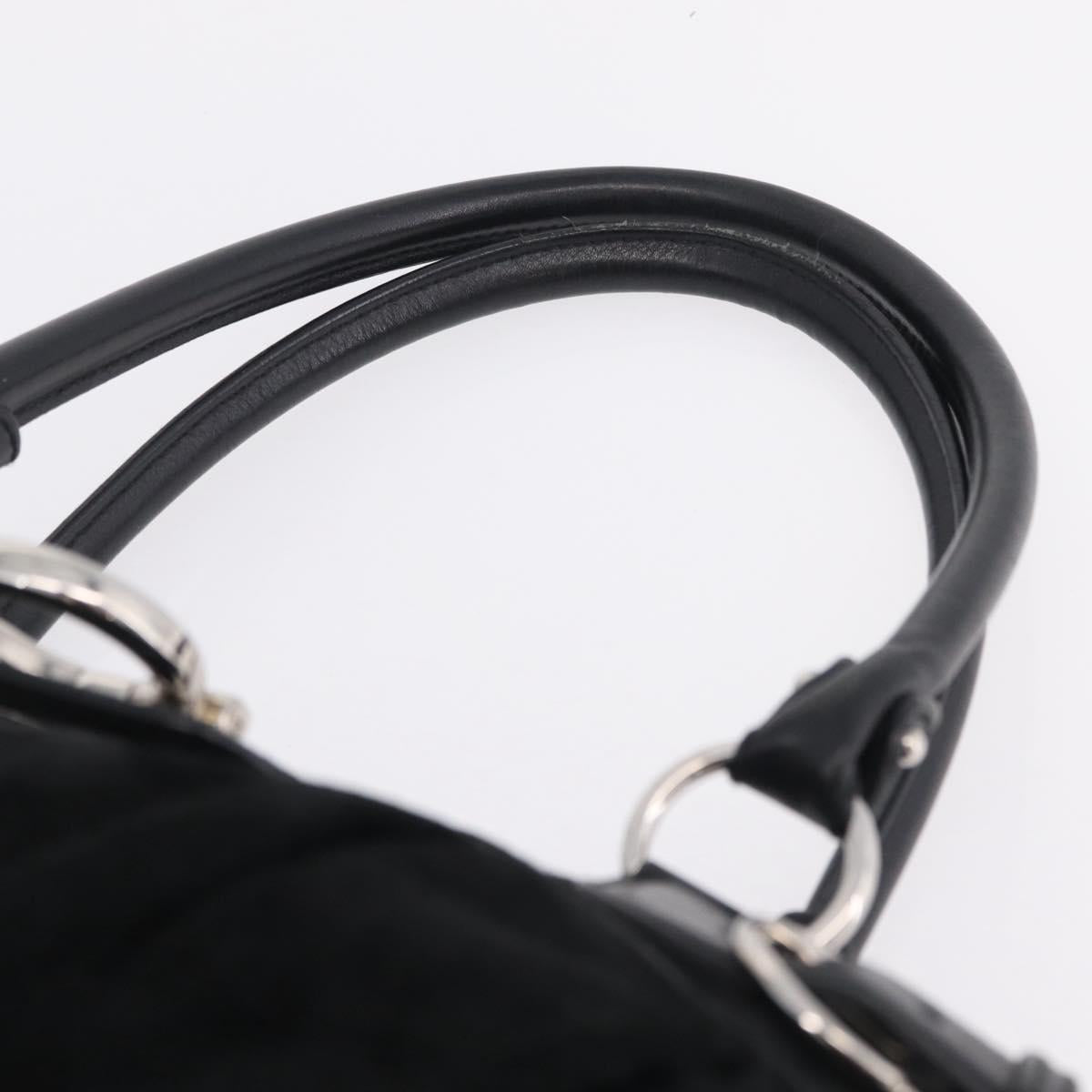 Salvatore Ferragamo Gancini Tote Bag Suede Black Silver Auth BA16622V
