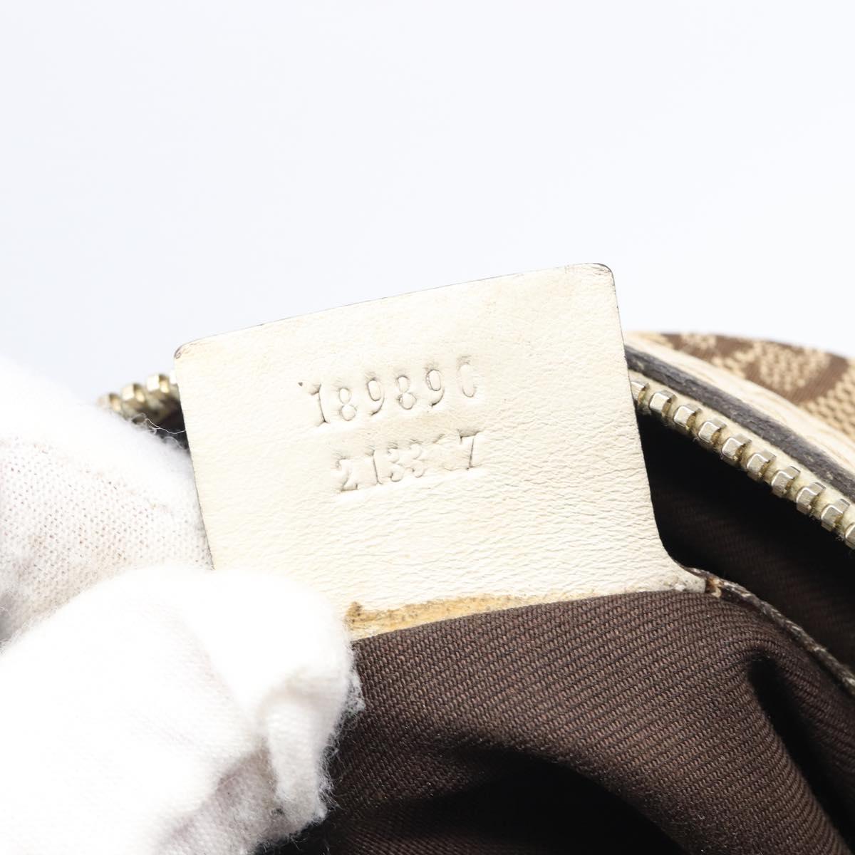 GUCCI GG Canvas Horsebit Tote Bag Beige Gold Tone 189890 Auth BA16625