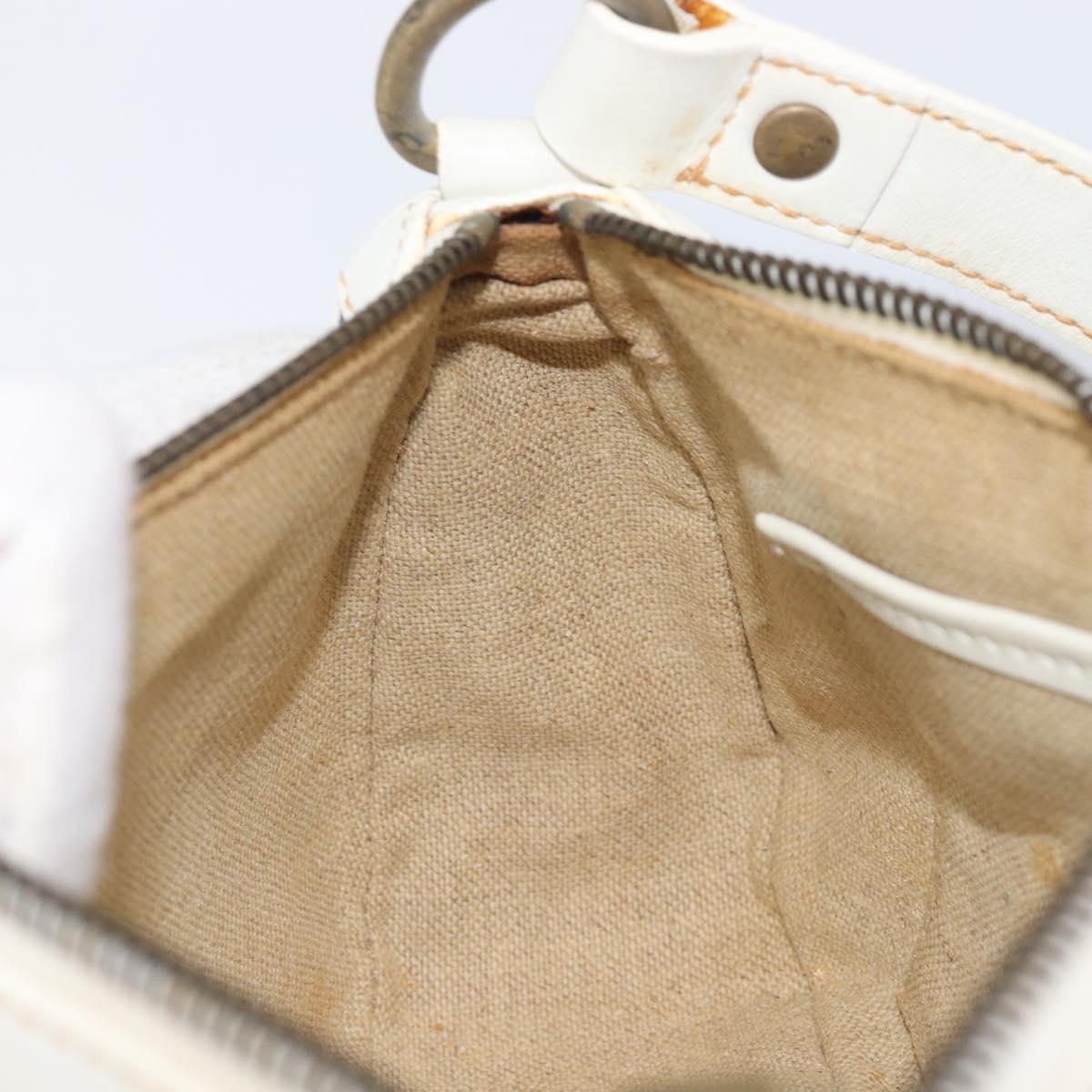 CELINE Hand Bag Canvas Navy Gold Tone Auth BA16627
