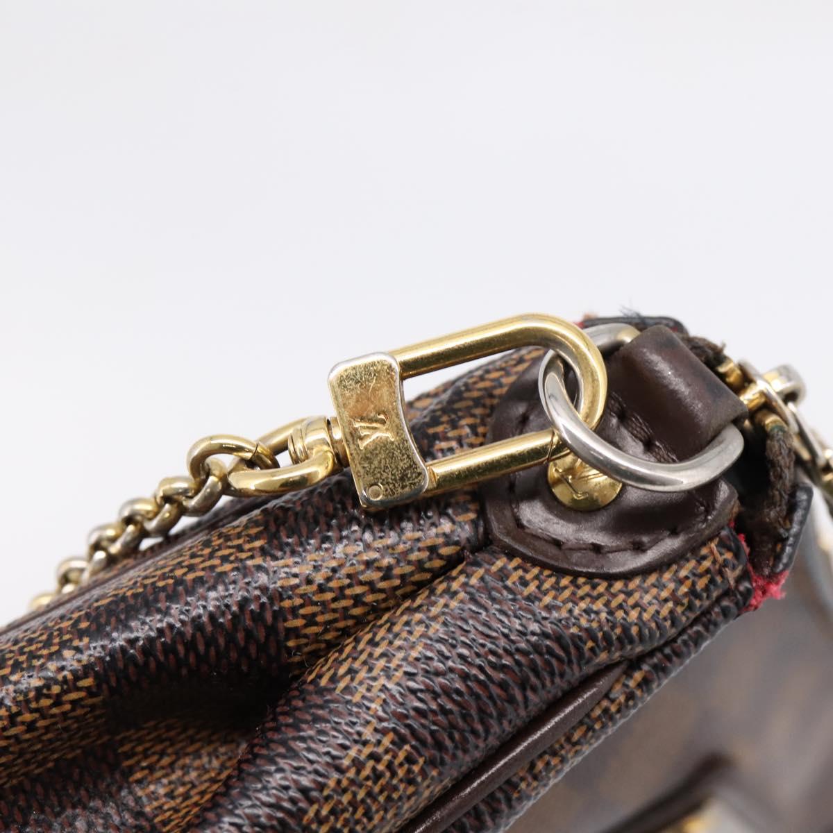 LOUIS VUITTON Damier Ebene Eva Shoulder Bag N55213 LV Auth BA16631