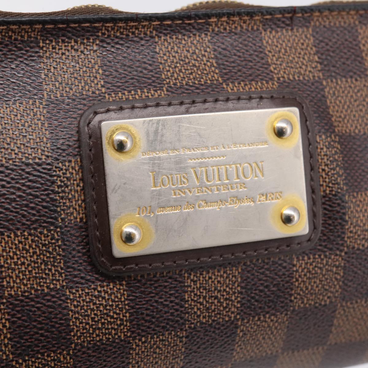 LOUIS VUITTON Damier Ebene Eva Shoulder Bag N55213 LV Auth BA16631
