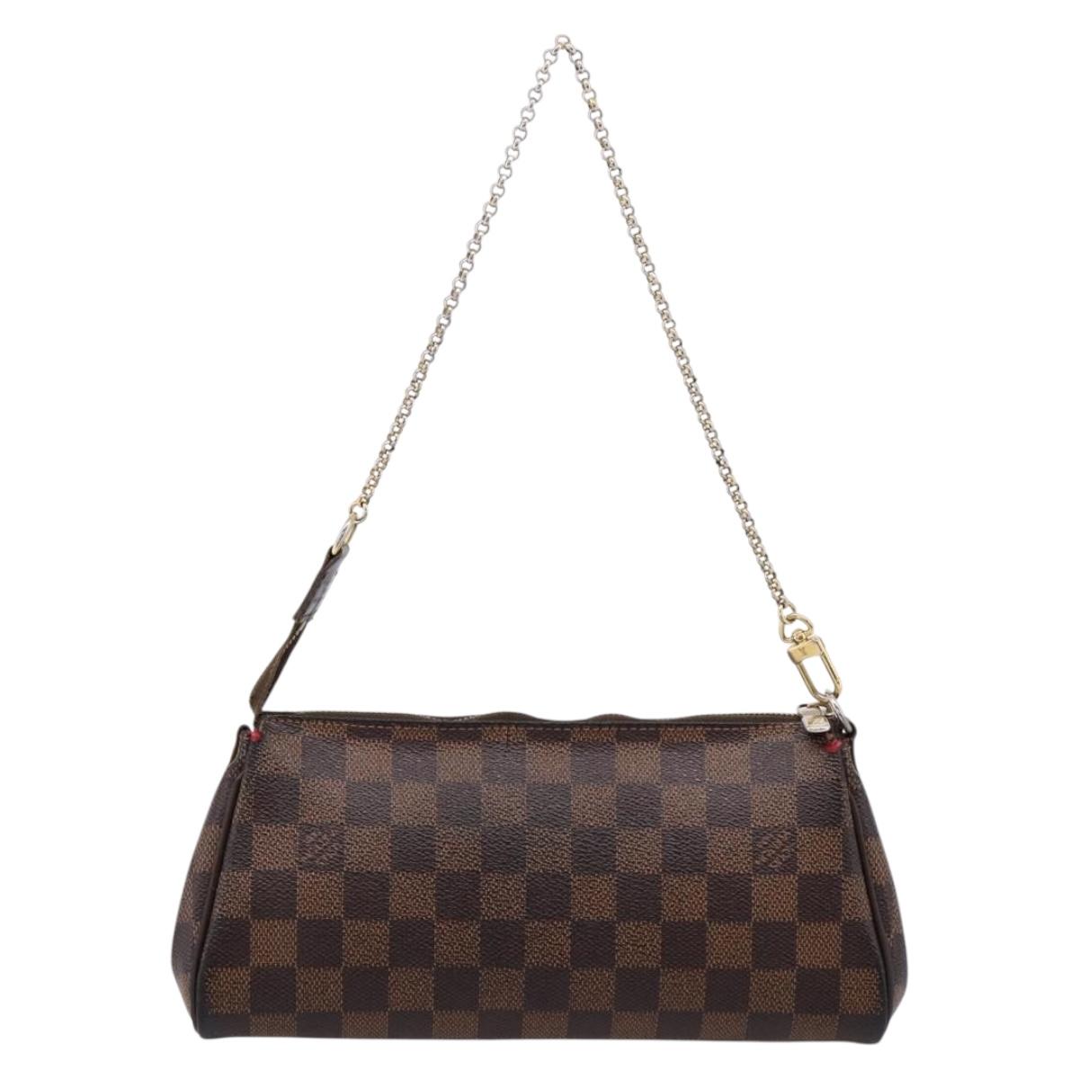 LOUIS VUITTON Damier Ebene Eva Shoulder Bag N55213 LV Auth BA16631