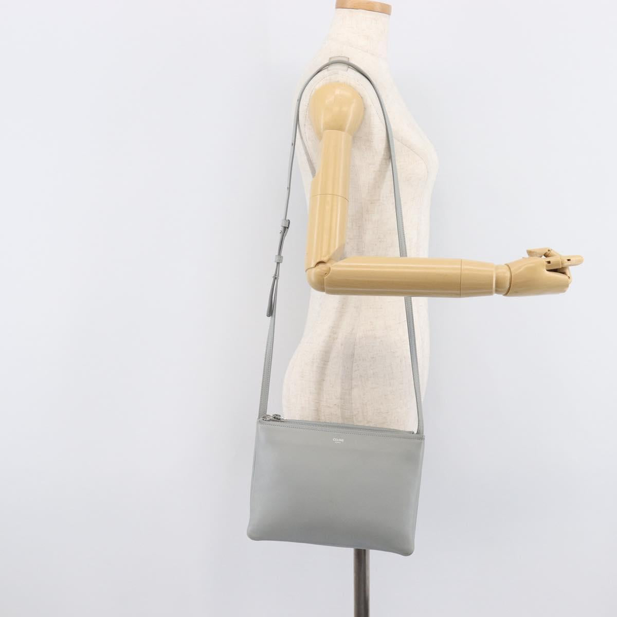 LOUIS VUITTON Trio Shoulder Bag Leather Light Blue Silver LV Auth BA16636A
