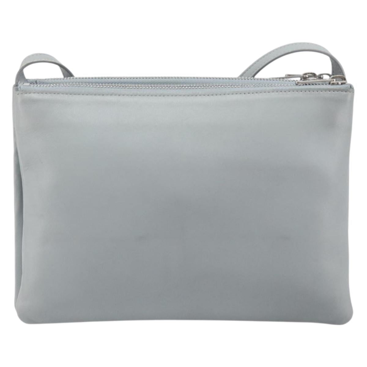 LOUIS VUITTON Trio Shoulder Bag Leather Light Blue Silver LV Auth BA16636A