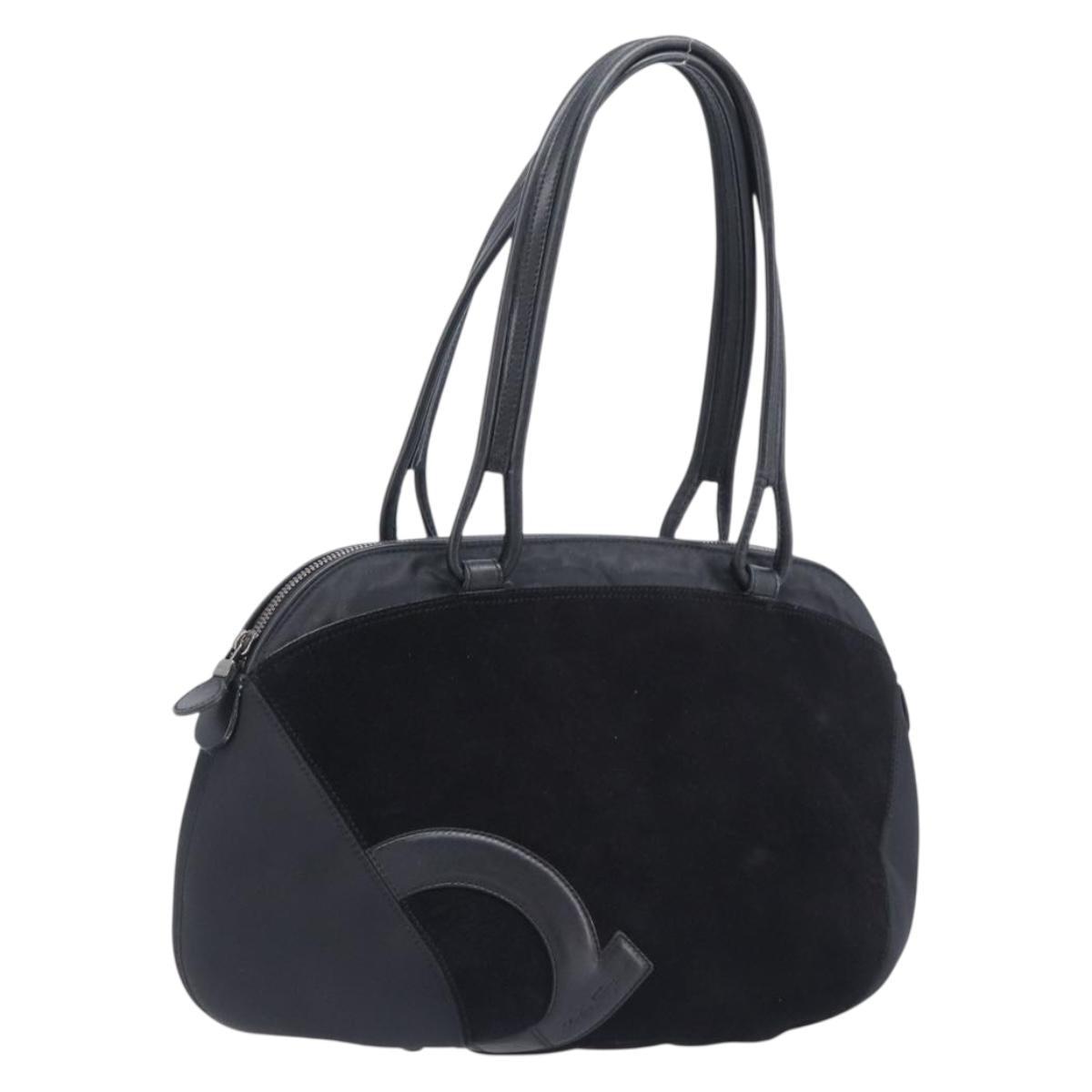 Salvatore Ferragamo Tote Bag Suede Black Auth BA16638