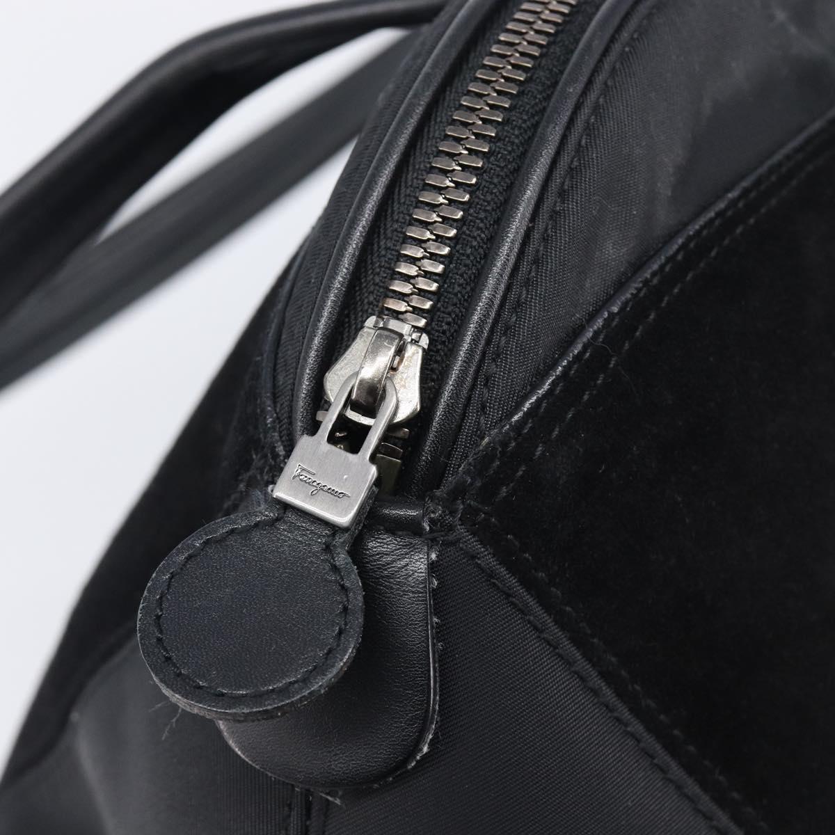 Salvatore Ferragamo Tote Bag Suede Black Auth BA16638