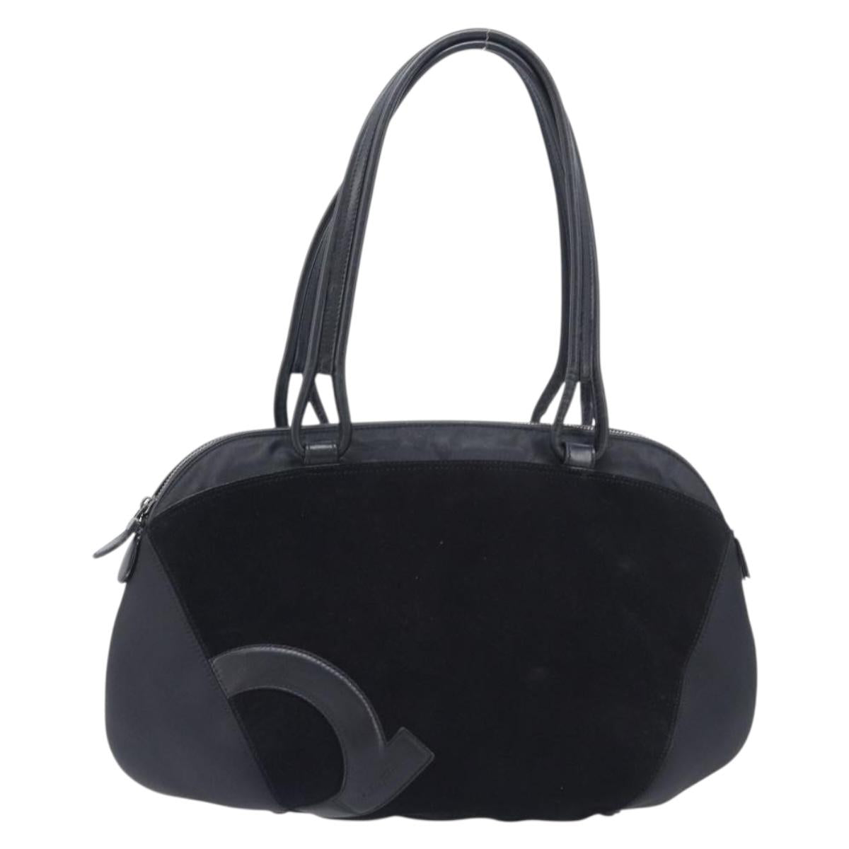 Salvatore Ferragamo Tote Bag Suede Black Auth BA16638