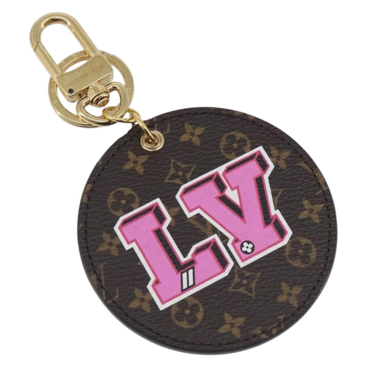 LOUIS VUITTON Monogram Porte Cles LV Stories Charm M63761 LV Auth BA16641