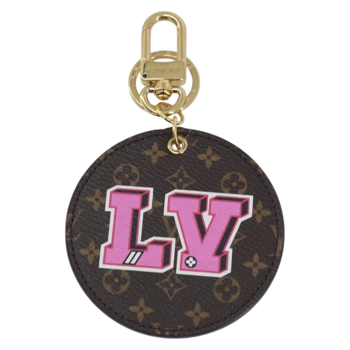 LOUIS VUITTON Monogram Porte Cles LV Stories Charm M63761 LV Auth BA16641
