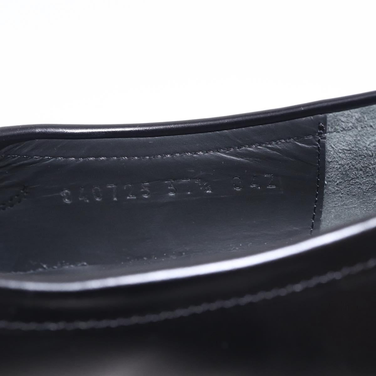 GUCCI Horsebit loafers Leather 37 1/2 Black Silver Auth BA16654M