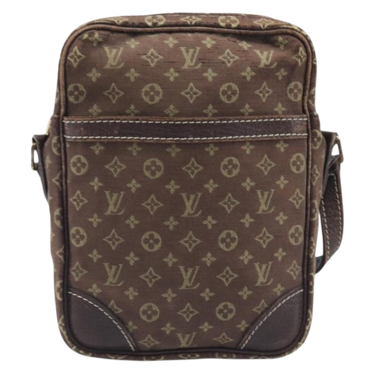 LOUIS VUITTON Monogram Mini Lin Danube Shoulder Bag Ebene M95228 LV Auth BA16659