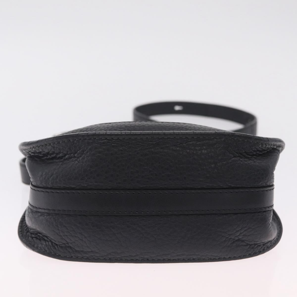 Chloe Hailey Shoulder Bag Leather Black Gold Auth BA16662A