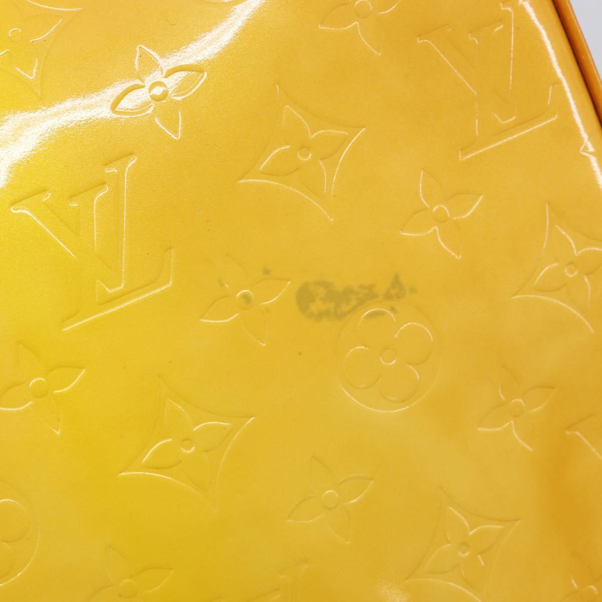 LOUIS VUITTON Monogram Vernis Columbus Bag Lime Yellow M91047 LV Auth BA16666