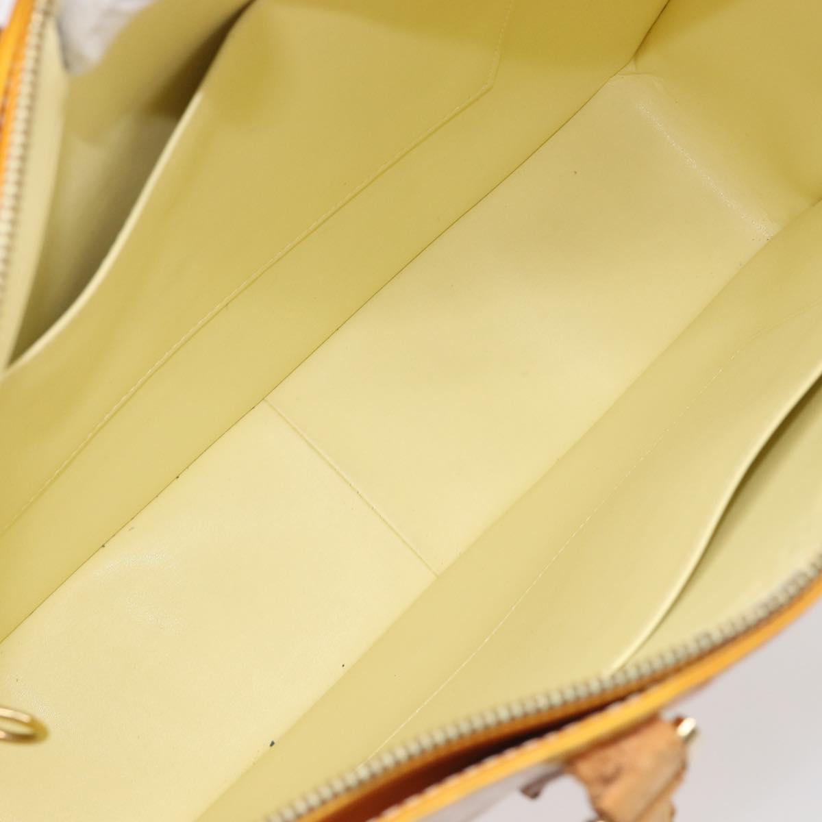 LOUIS VUITTON Monogram Vernis Columbus Bag Lime Yellow M91047 LV Auth BA16666