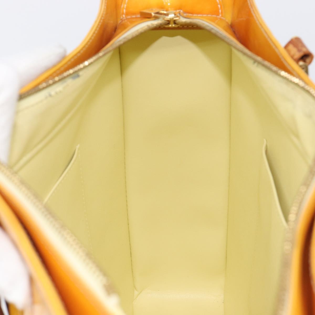 LOUIS VUITTON Monogram Vernis Columbus Bag Lime Yellow M91047 LV Auth BA16666