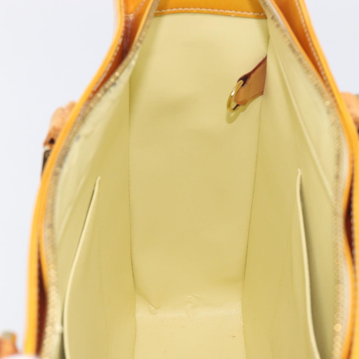LOUIS VUITTON Monogram Vernis Columbus Bag Lime Yellow M91047 LV Auth BA16666