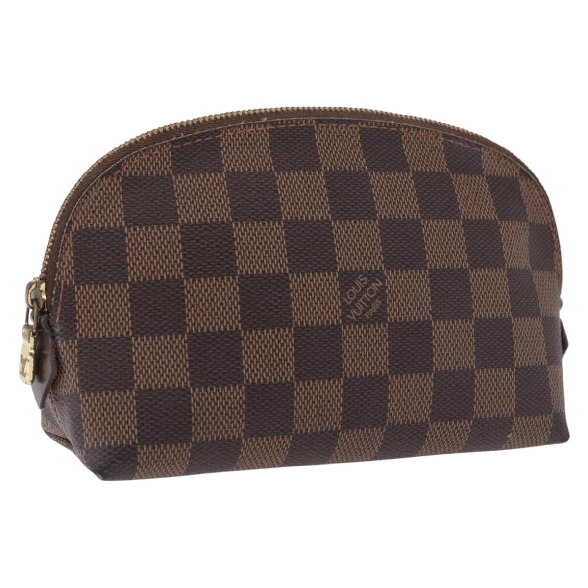 LOUIS VUITTON Damier Ebene Pochette Cosmetic PM Pouch N47516 LV Auth BA16670
