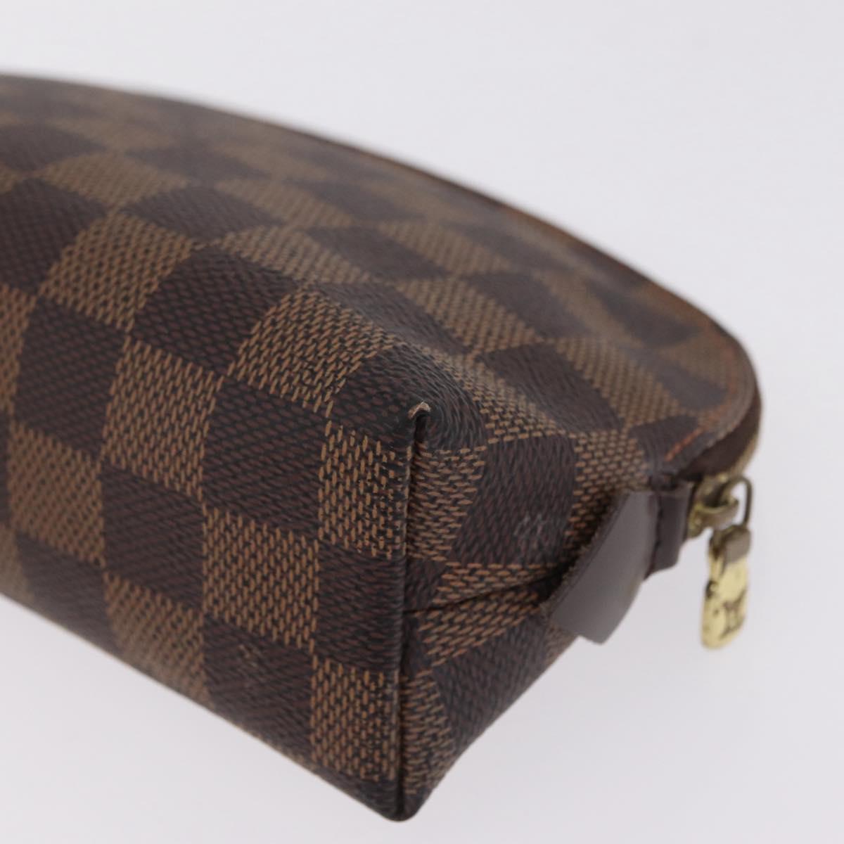 LOUIS VUITTON Damier Ebene Pochette Cosmetic PM Pouch N47516 LV Auth BA16670