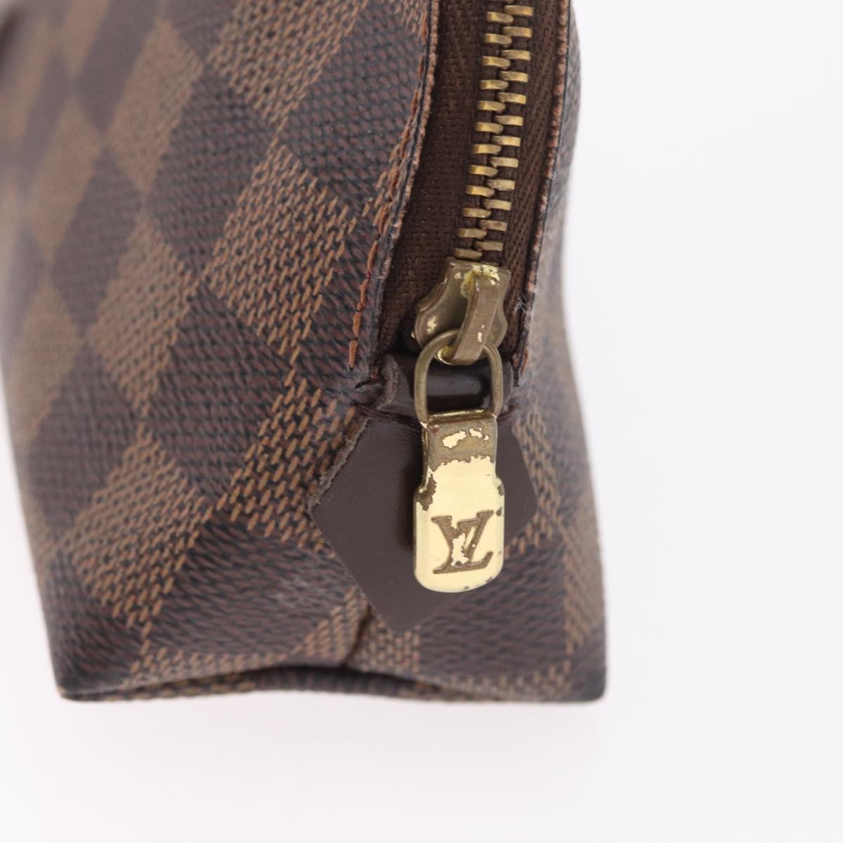 LOUIS VUITTON Damier Ebene Pochette Cosmetic PM Pouch N47516 LV Auth BA16670