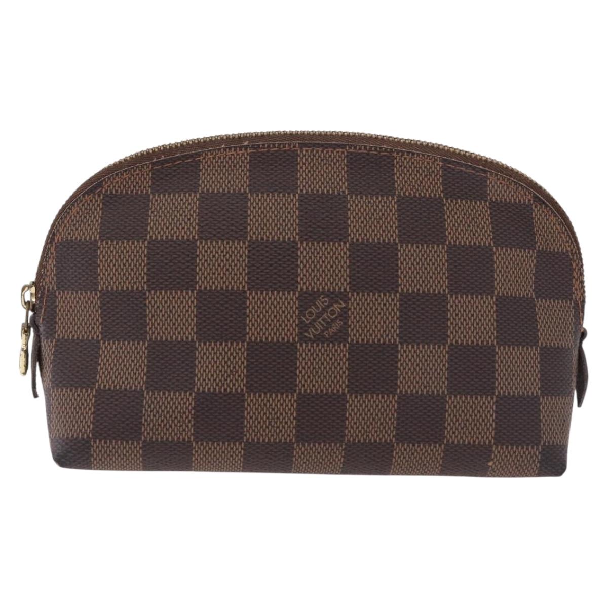 LOUIS VUITTON Damier Ebene Pochette Cosmetic PM Pouch N47516 LV Auth BA16670