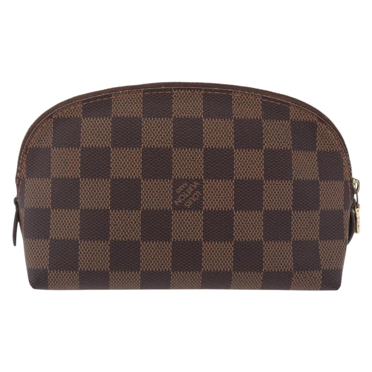 LOUIS VUITTON Damier Ebene Pochette Cosmetic PM Pouch N47516 LV Auth BA16670