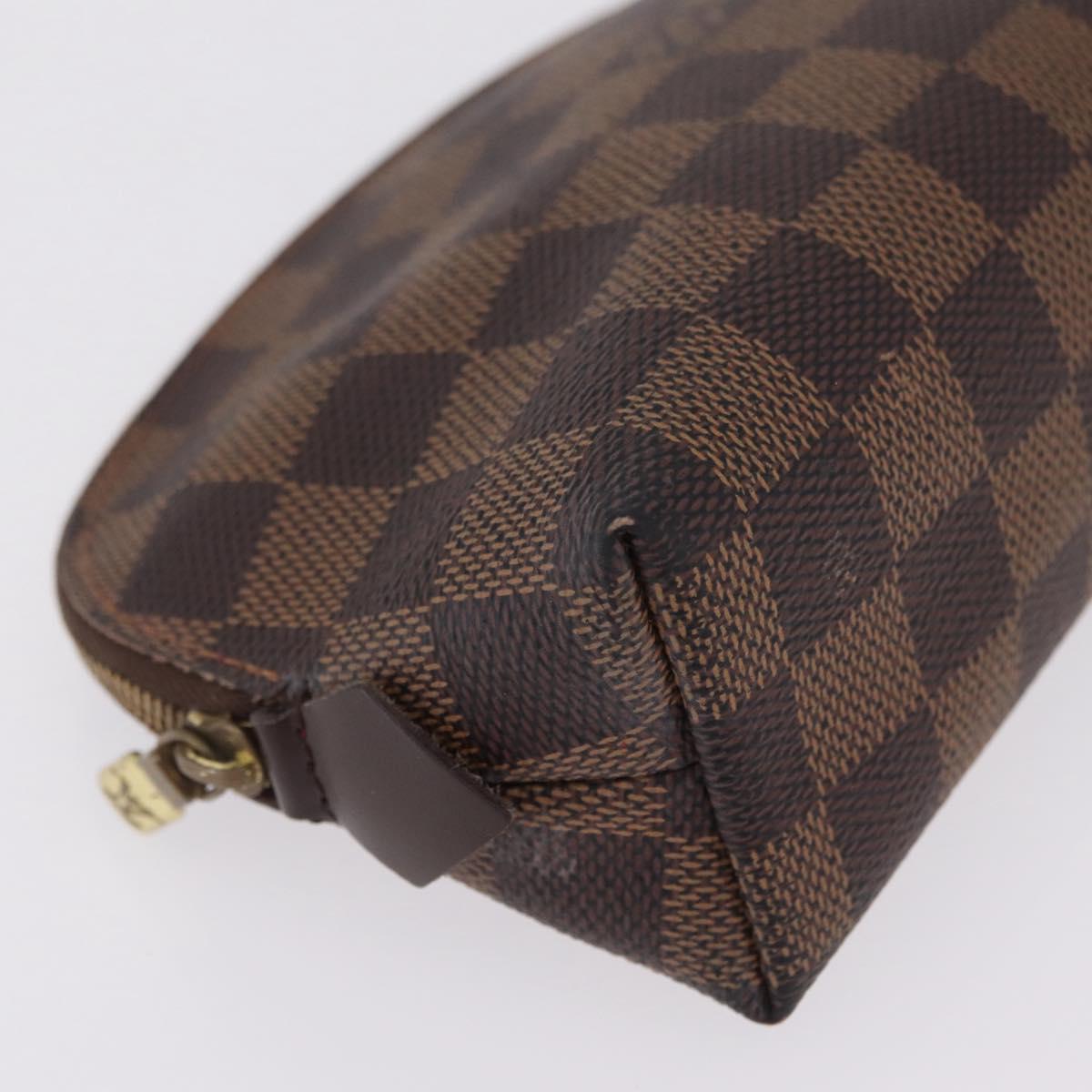 LOUIS VUITTON Damier Ebene Pochette Cosmetic PM Pouch N47516 LV Auth BA16670