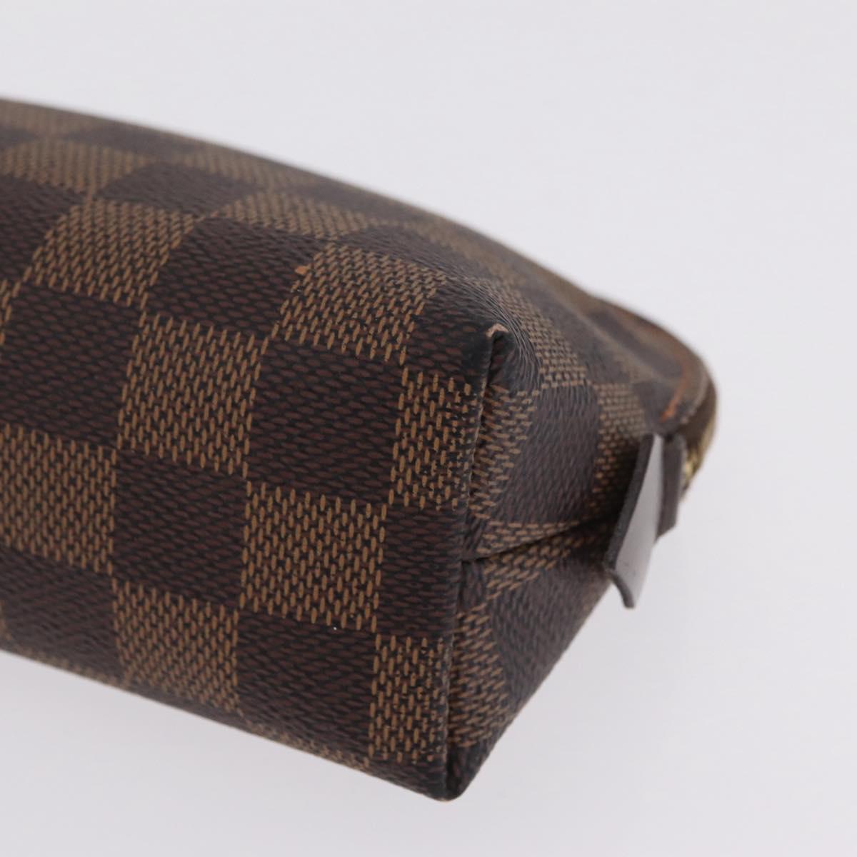 LOUIS VUITTON Damier Ebene Pochette Cosmetic PM Pouch N47516 LV Auth BA16670