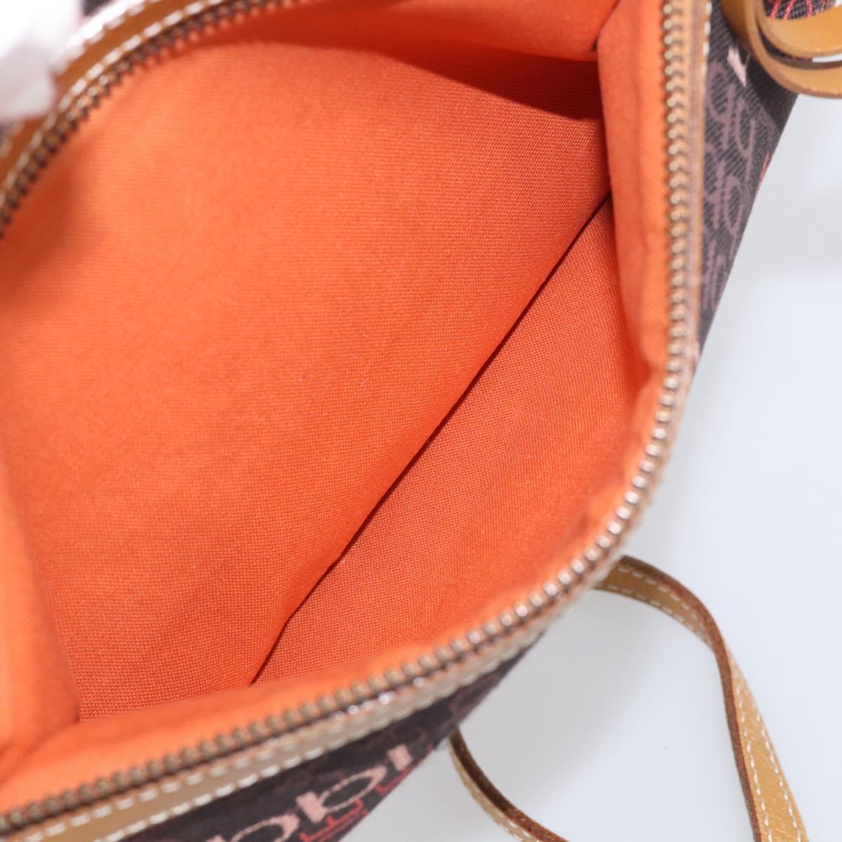 BURBERRY Blue Label Shoulder Bag Canvas Red Silver Auth BA16676