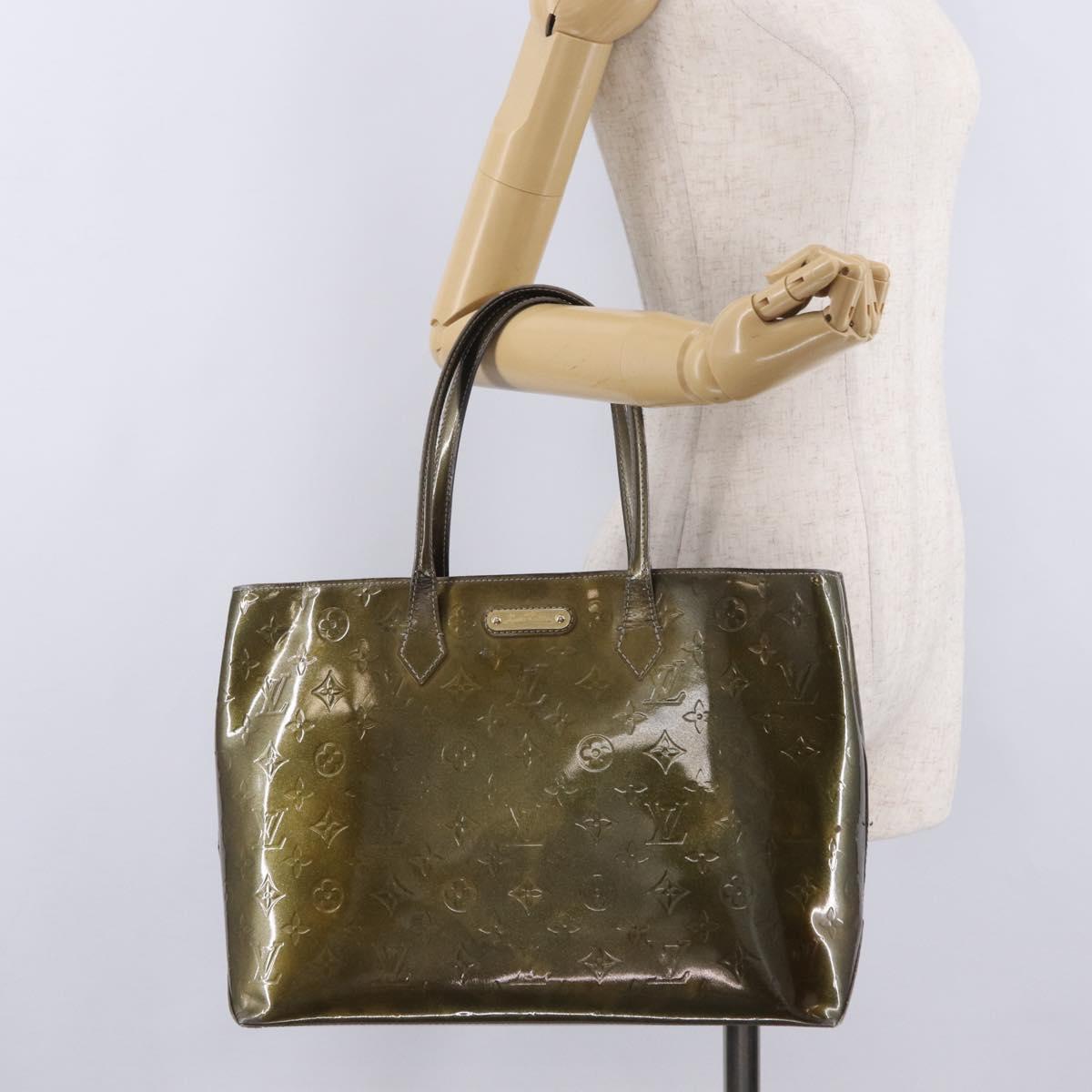 LOUIS VUITTON Monogram Vernis Wilshire PM Bag Gris Art Deco M91627 Auth BA16677