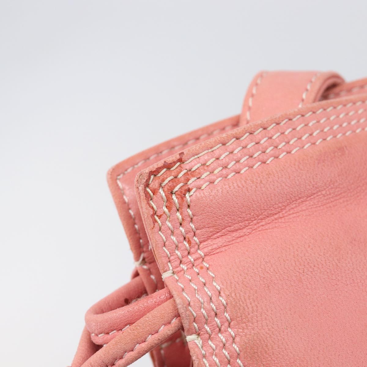 LOEWE Shoulder Bag Leather Pink Gold Auth BA16679