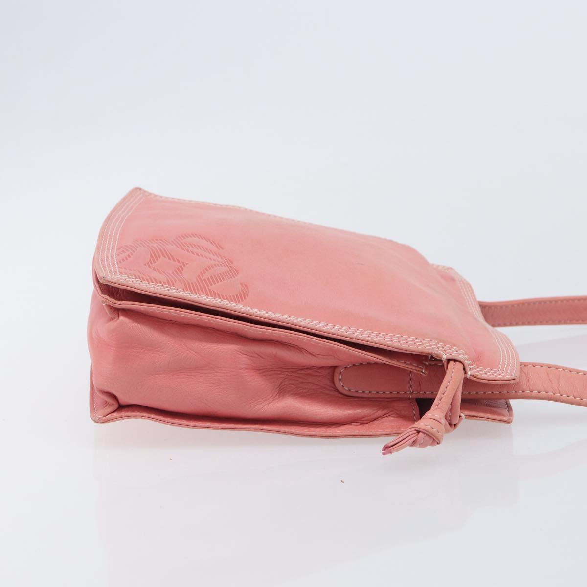 LOEWE Shoulder Bag Leather Pink Gold Auth BA16679