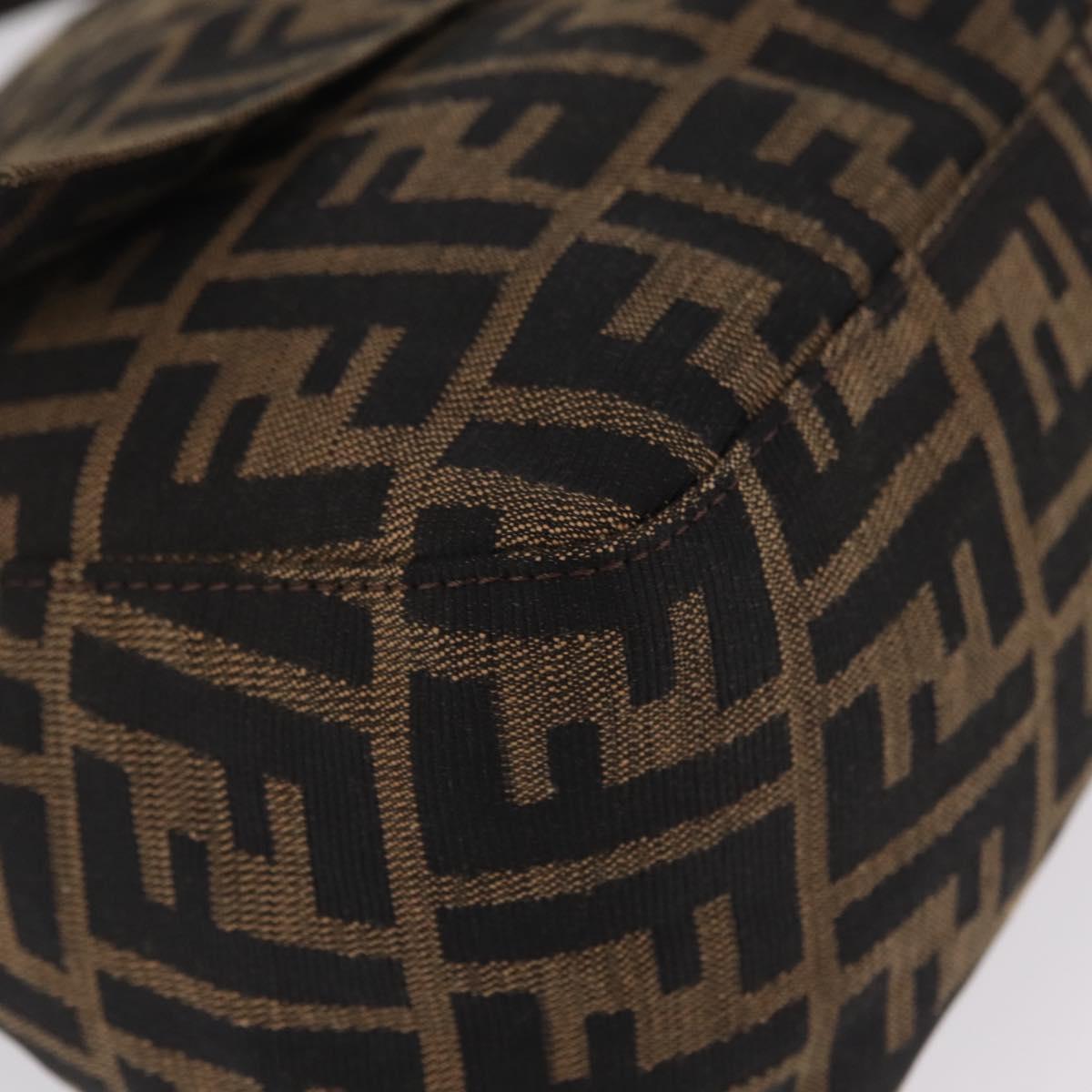 FENDI Zucca Canvas Mamma Baguette Shoulder Bag Brown Black Auth BA16684V