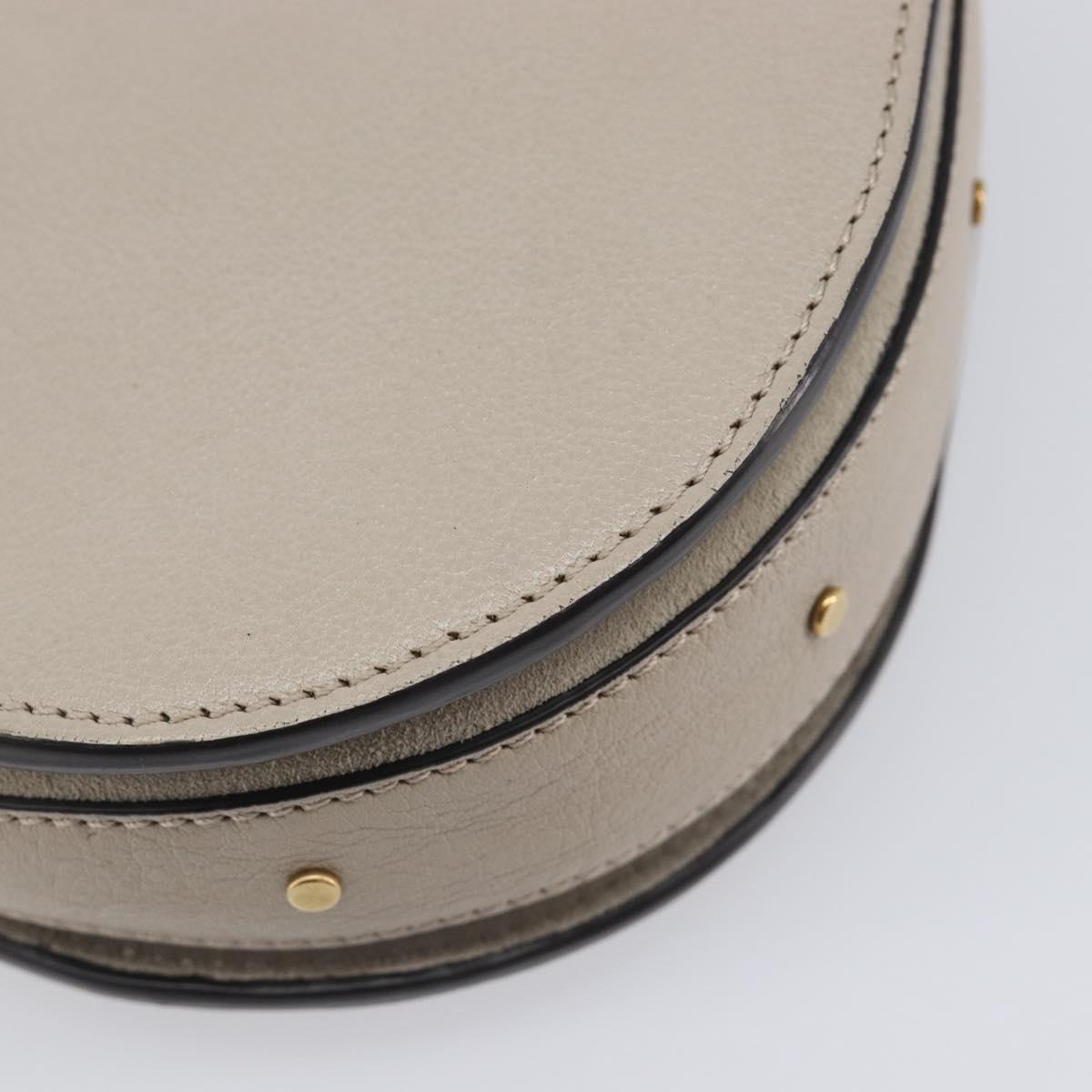 Chloe Pixy Hand Bag Leather 2way Beige Gold Auth BA16685A