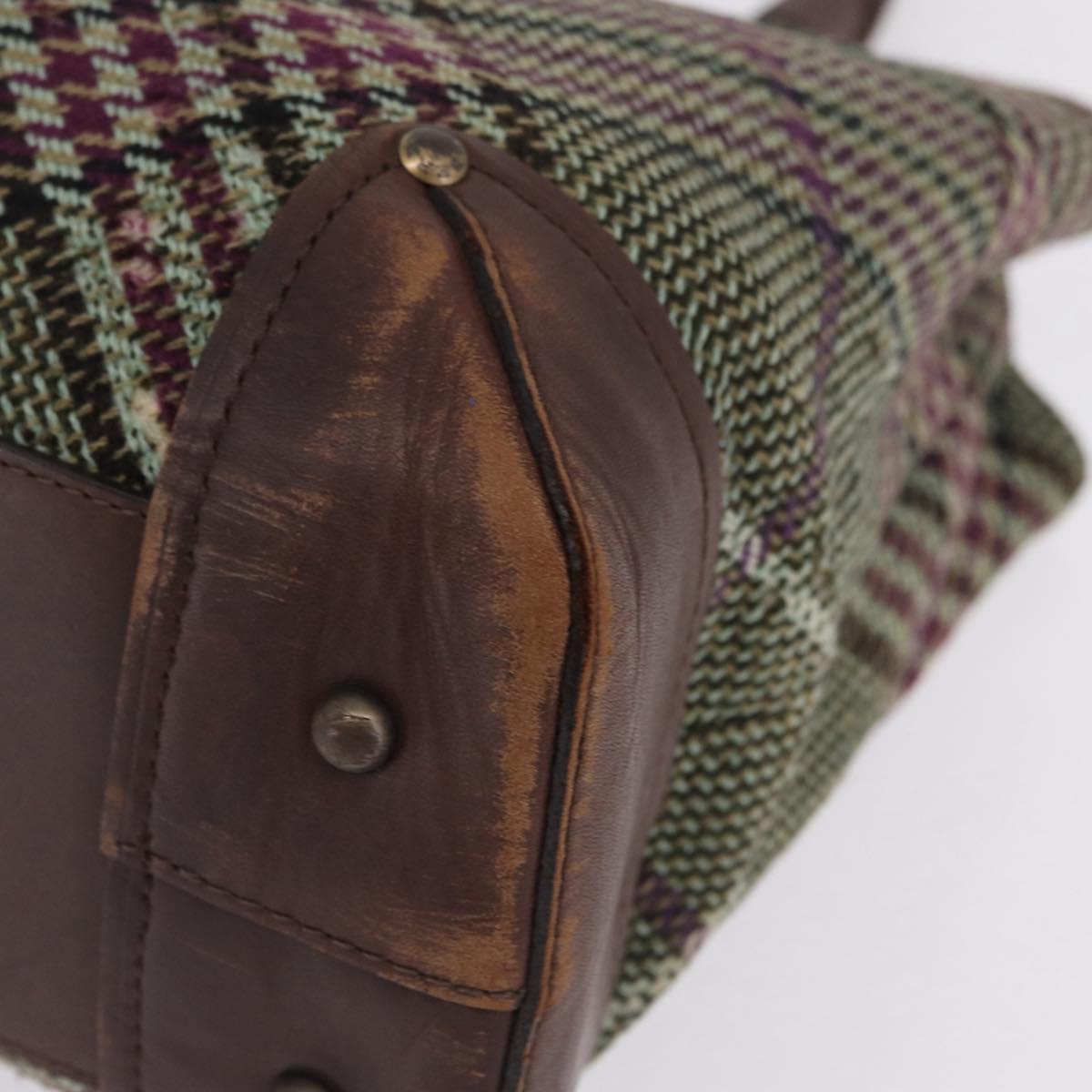 BURBERRY Tote Bag Wool Green Auth BA16686