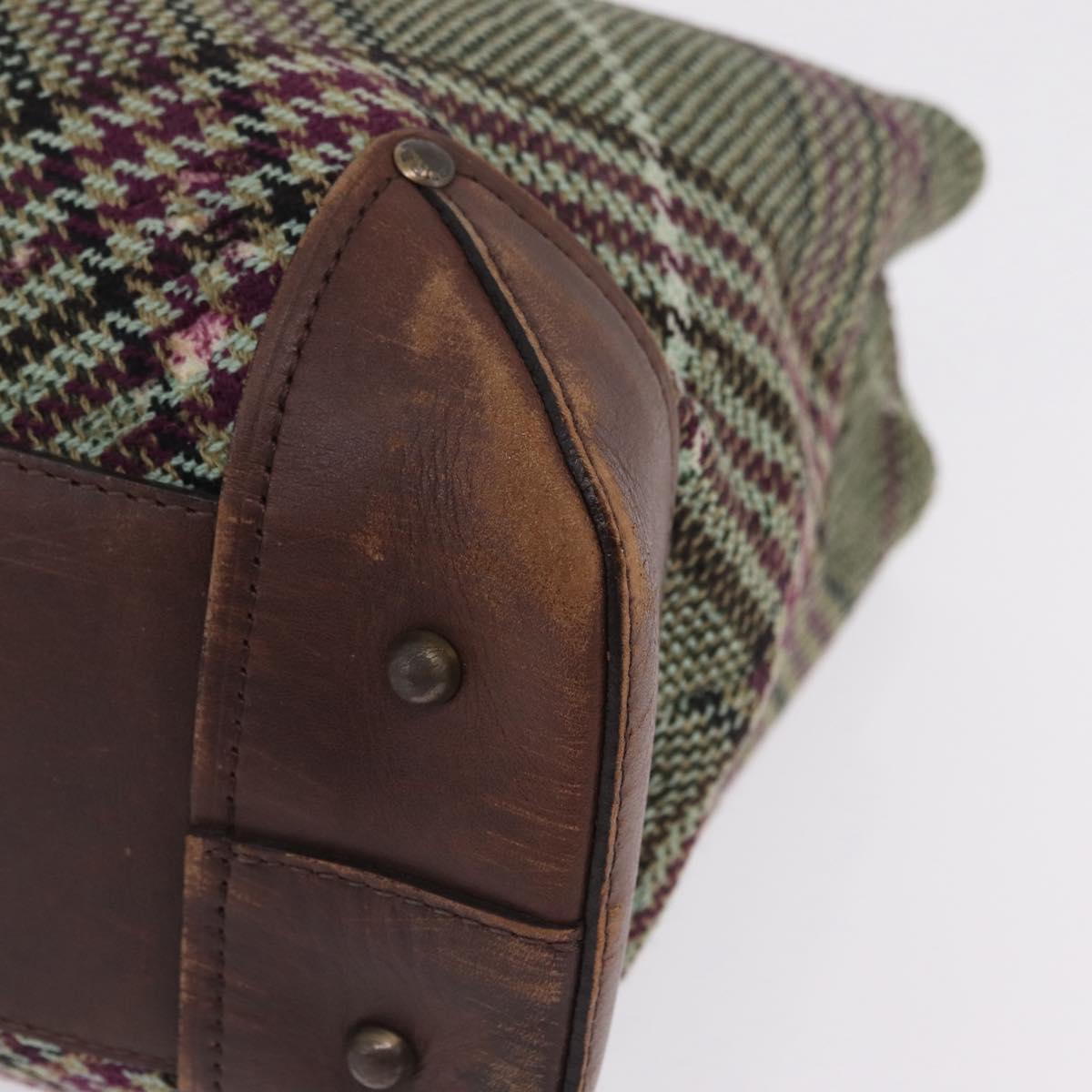 BURBERRY Tote Bag Wool Green Auth BA16686