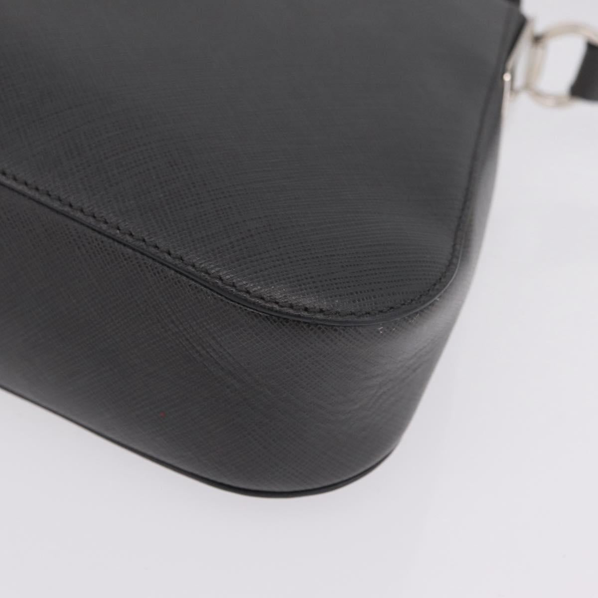 Salvatore Ferragamo Gancini Shoulder Bag Leather Gray Silver Auth BA16687