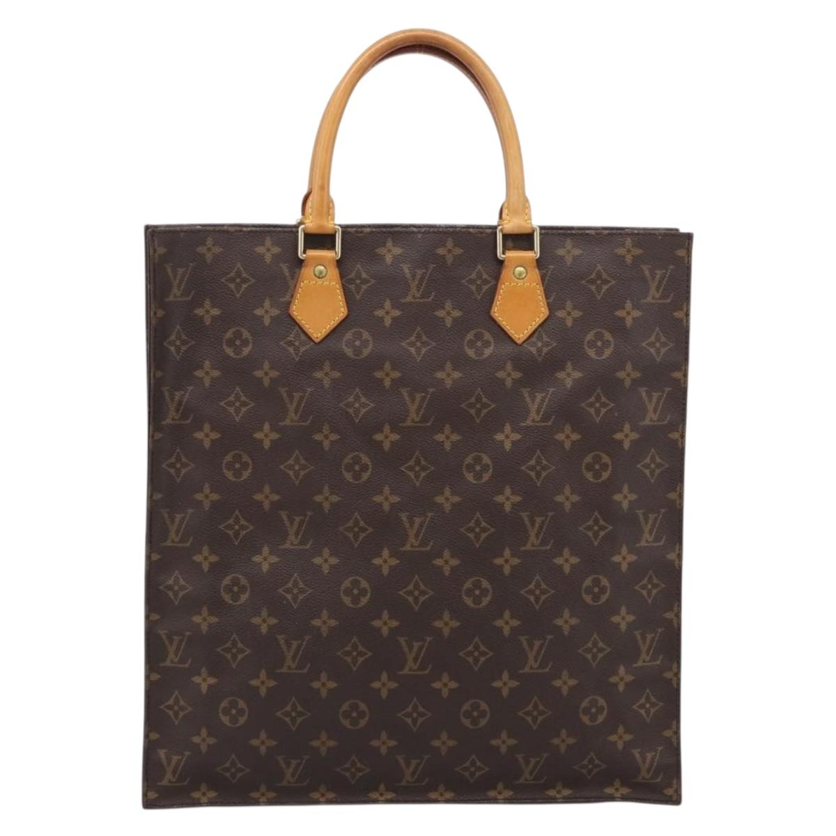 LOUIS VUITTON Monogram Sac Plat Hand Bag M51140 LV Auth BA16689