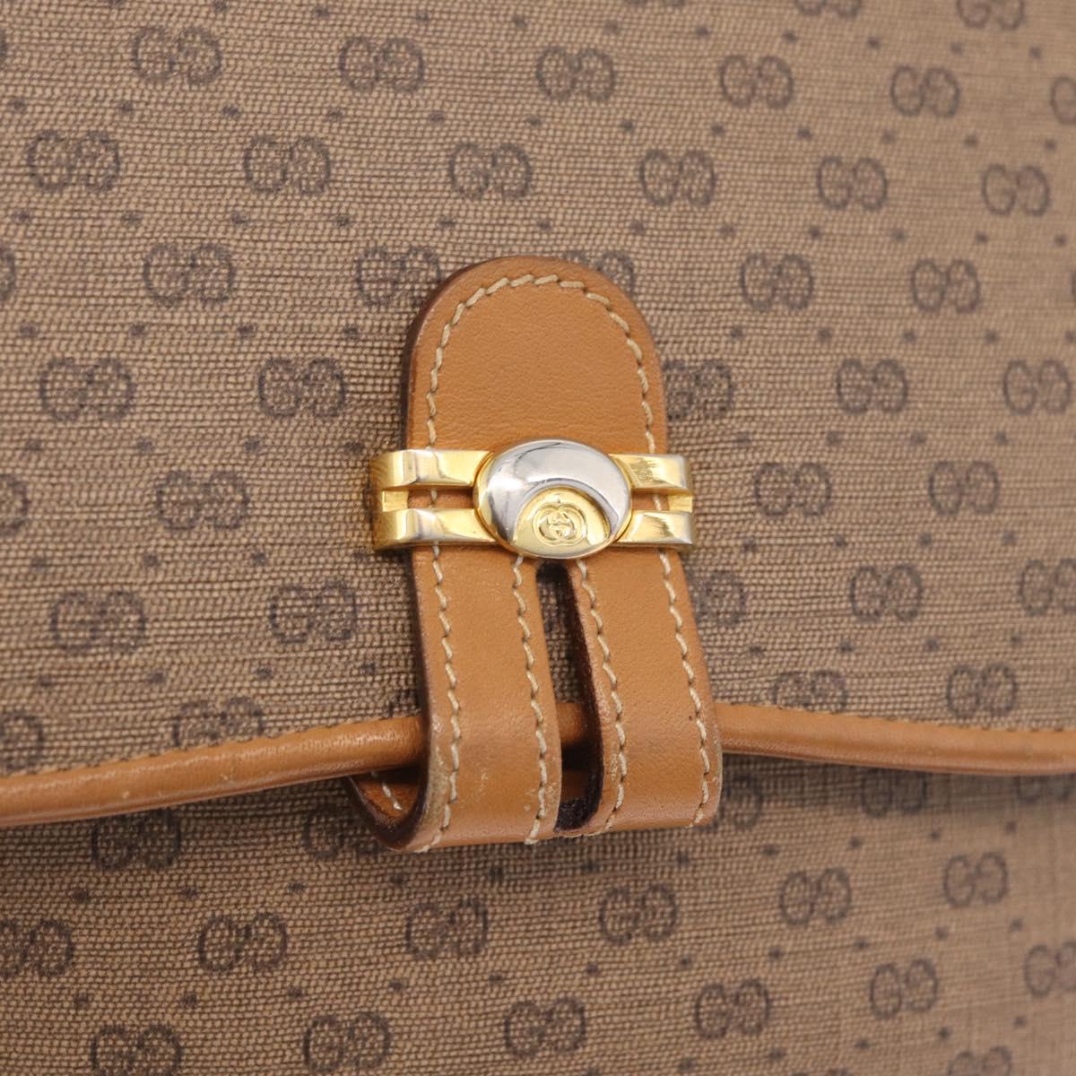 GUCCI Micro GG Supreme Shoulder Bag PVC Beige Gold 001 406 1780 Auth BA16691A