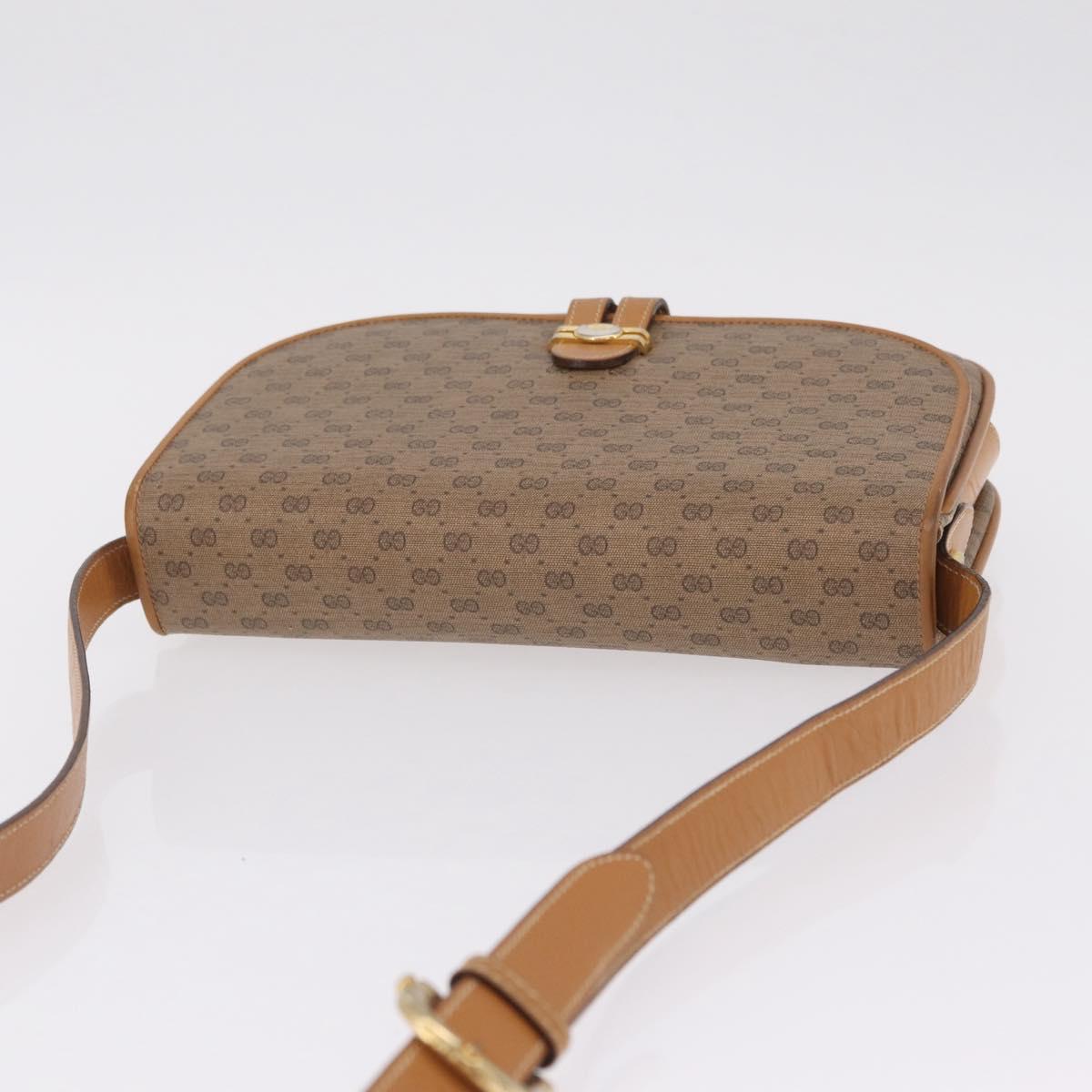 GUCCI Micro GG Supreme Shoulder Bag PVC Beige Gold 001 406 1780 Auth BA16691A