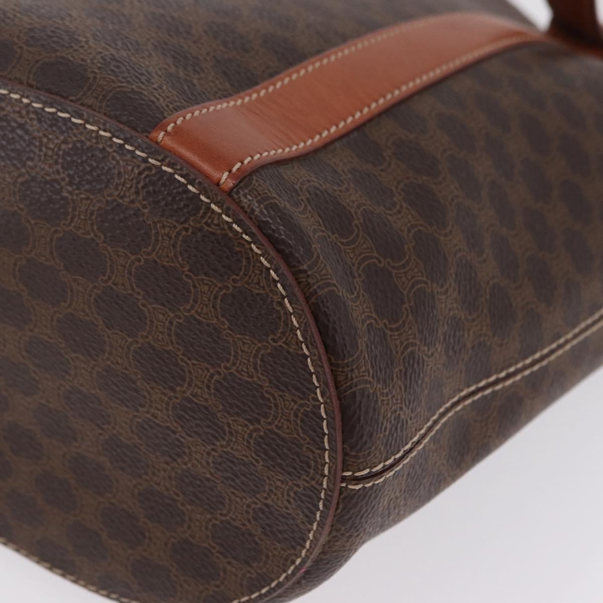 CELINE Macadam Canvas Shoulder Bag PVC Leather Brown Gold Auth BA16692