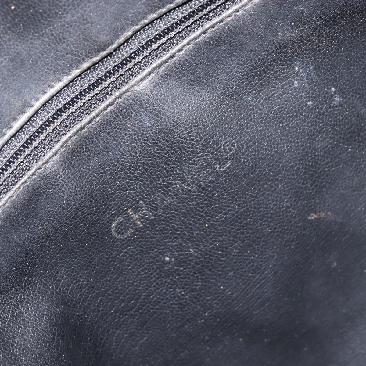CHANEL Matelasse Chain Shoulder Bag Lamb Skin Black Gold CC Auth BA16693