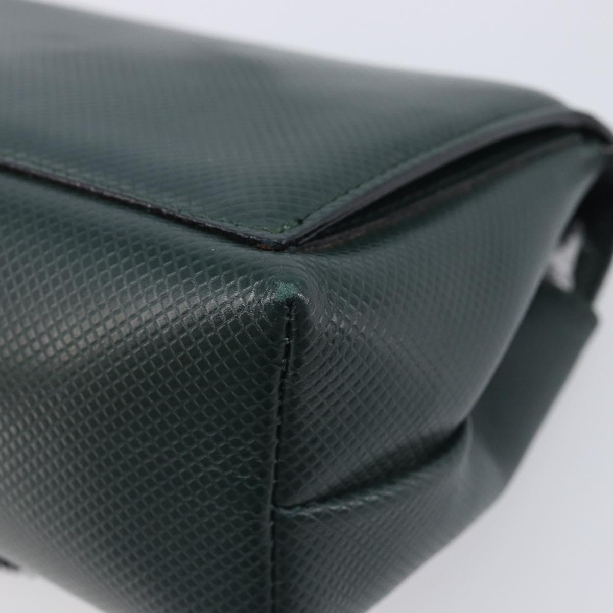 Bottega Veneta Marco Polo Shoulder Bag Leather Green Gold Auth BA16706