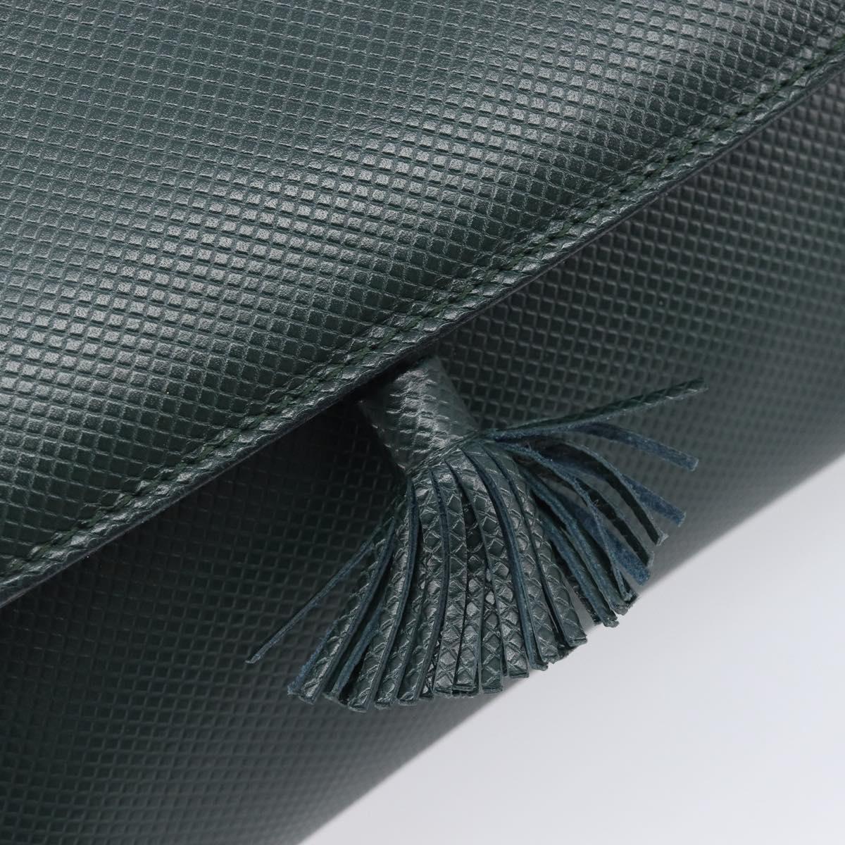 Bottega Veneta Marco Polo Shoulder Bag Leather Green Gold Auth BA16706