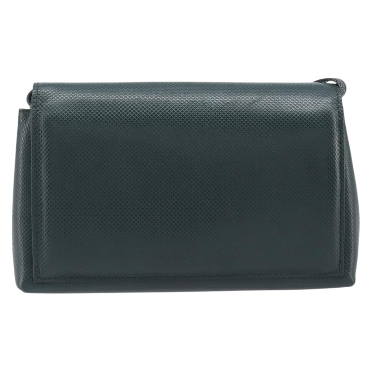Bottega Veneta Marco Polo Shoulder Bag Leather Green Gold Auth BA16706