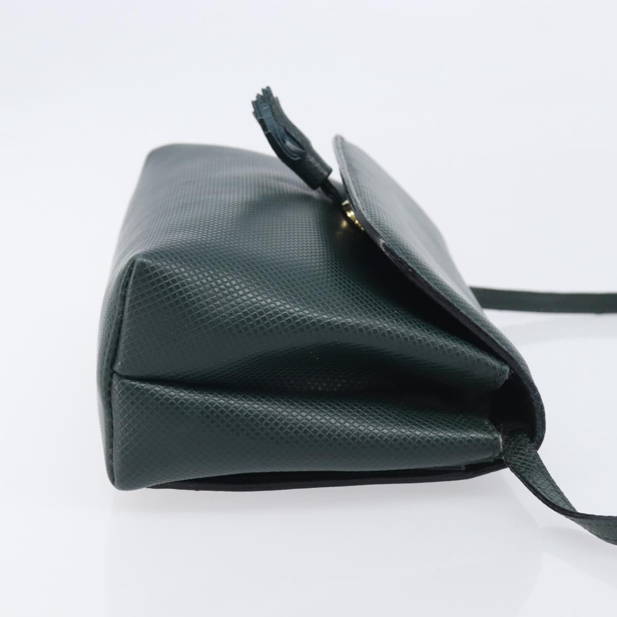 Bottega Veneta Marco Polo Shoulder Bag Leather Green Gold Auth BA16706