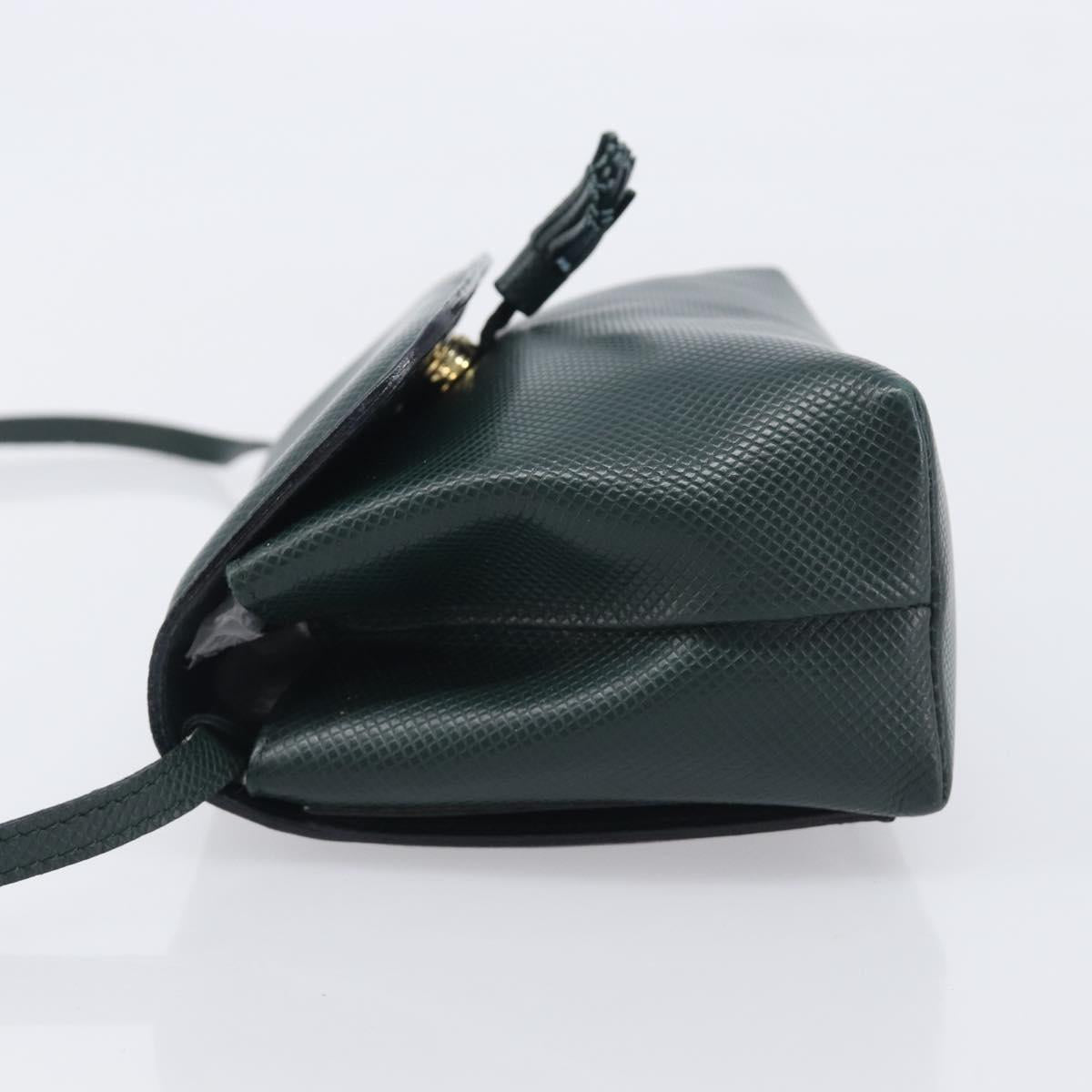 Bottega Veneta Marco Polo Shoulder Bag Leather Green Gold Auth BA16706