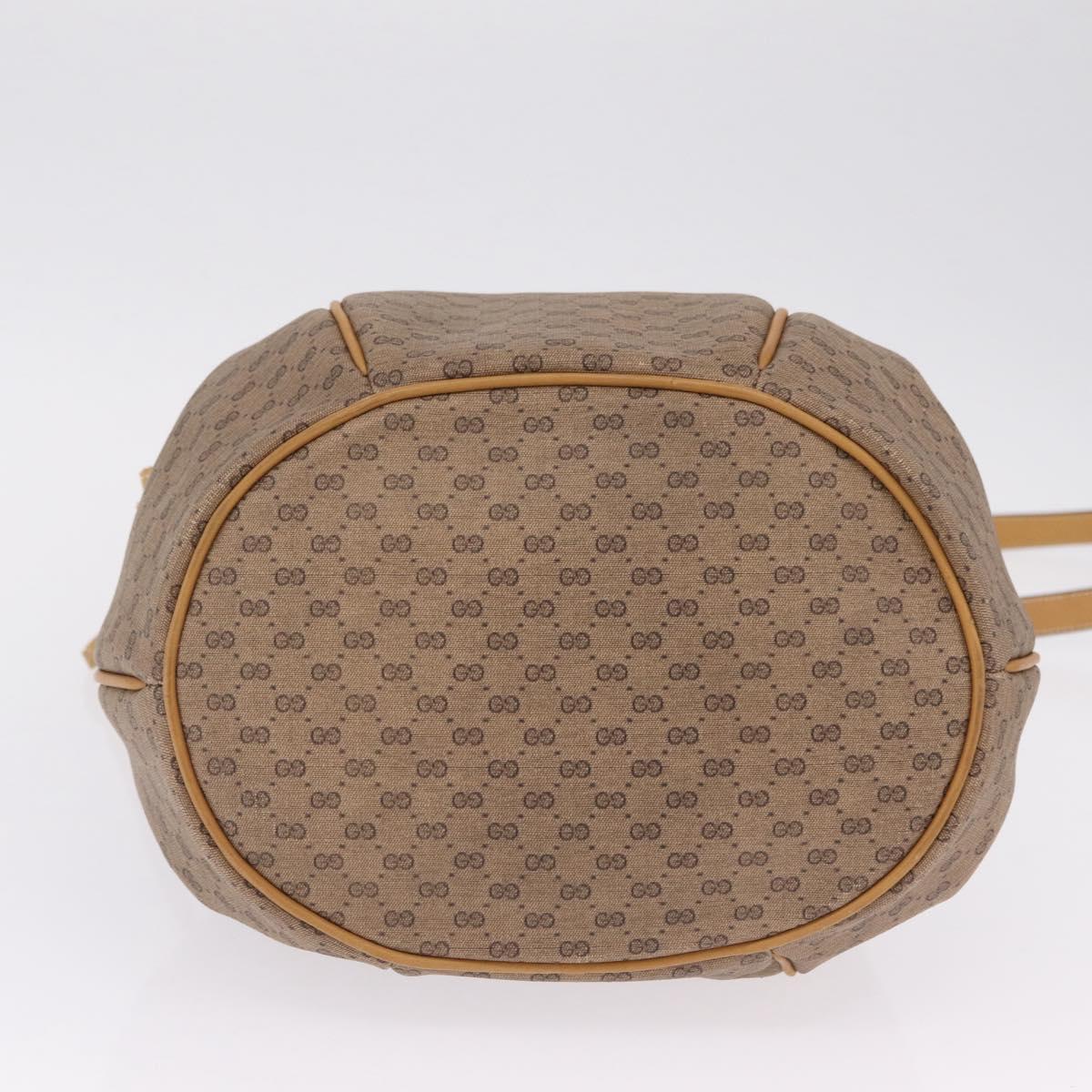 GUCCI Micro GG Supreme Shoulder Bag PVC Beige Gold Auth BA16707