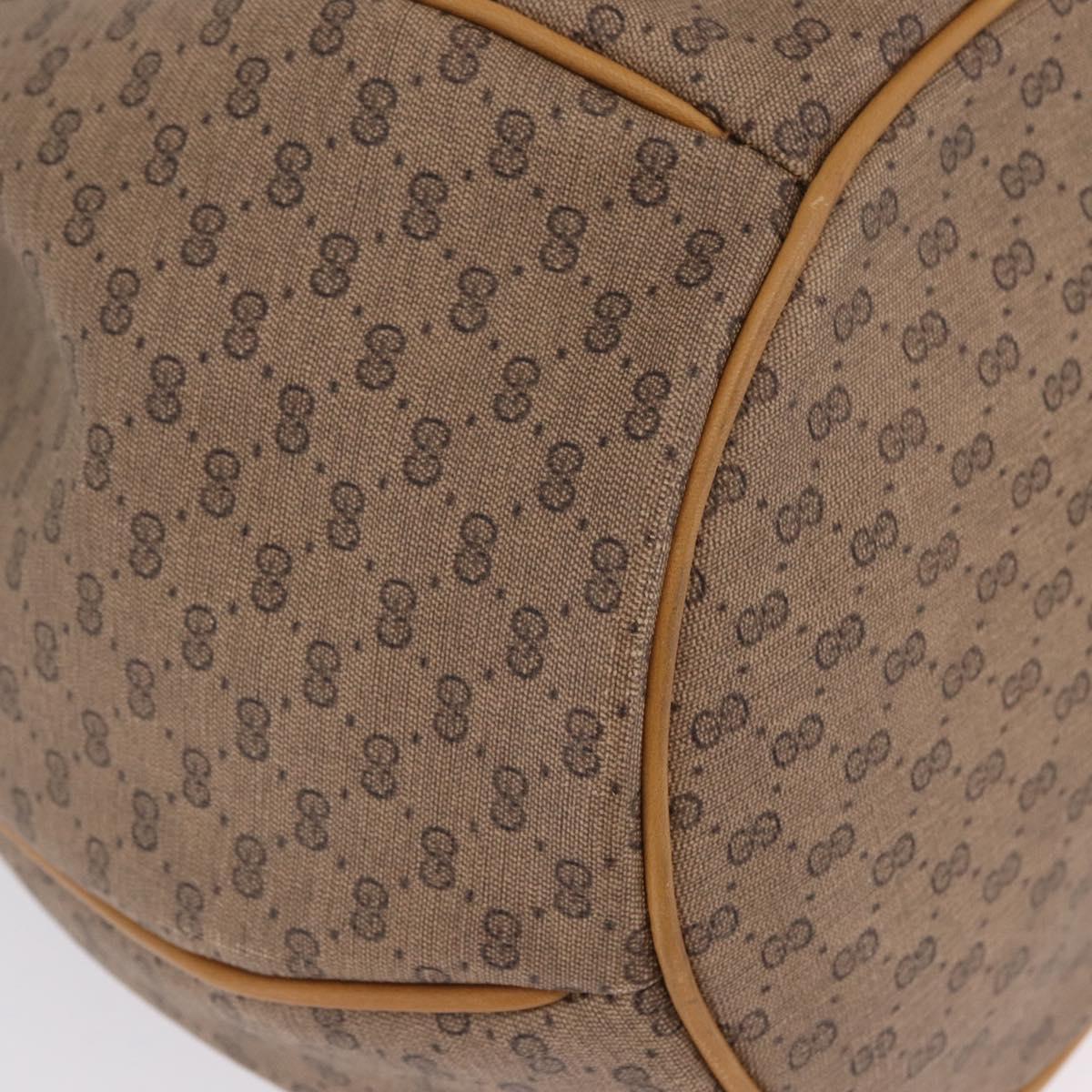 GUCCI Micro GG Supreme Shoulder Bag PVC Beige Gold Auth BA16707