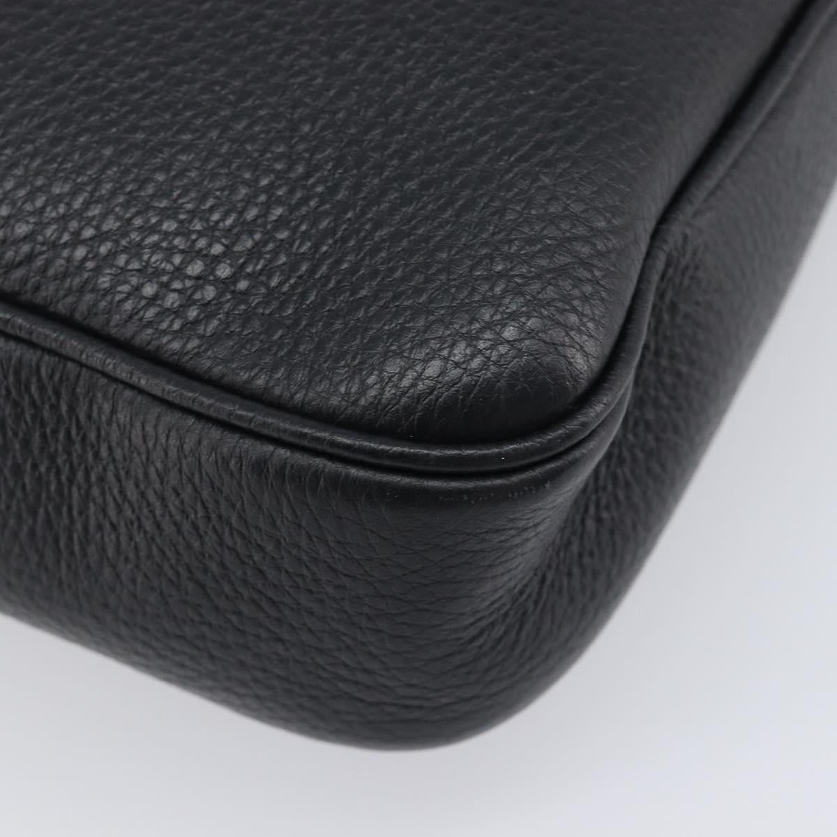 VERSACE Shoulder Bag Leather Black Gold Auth BA16708A