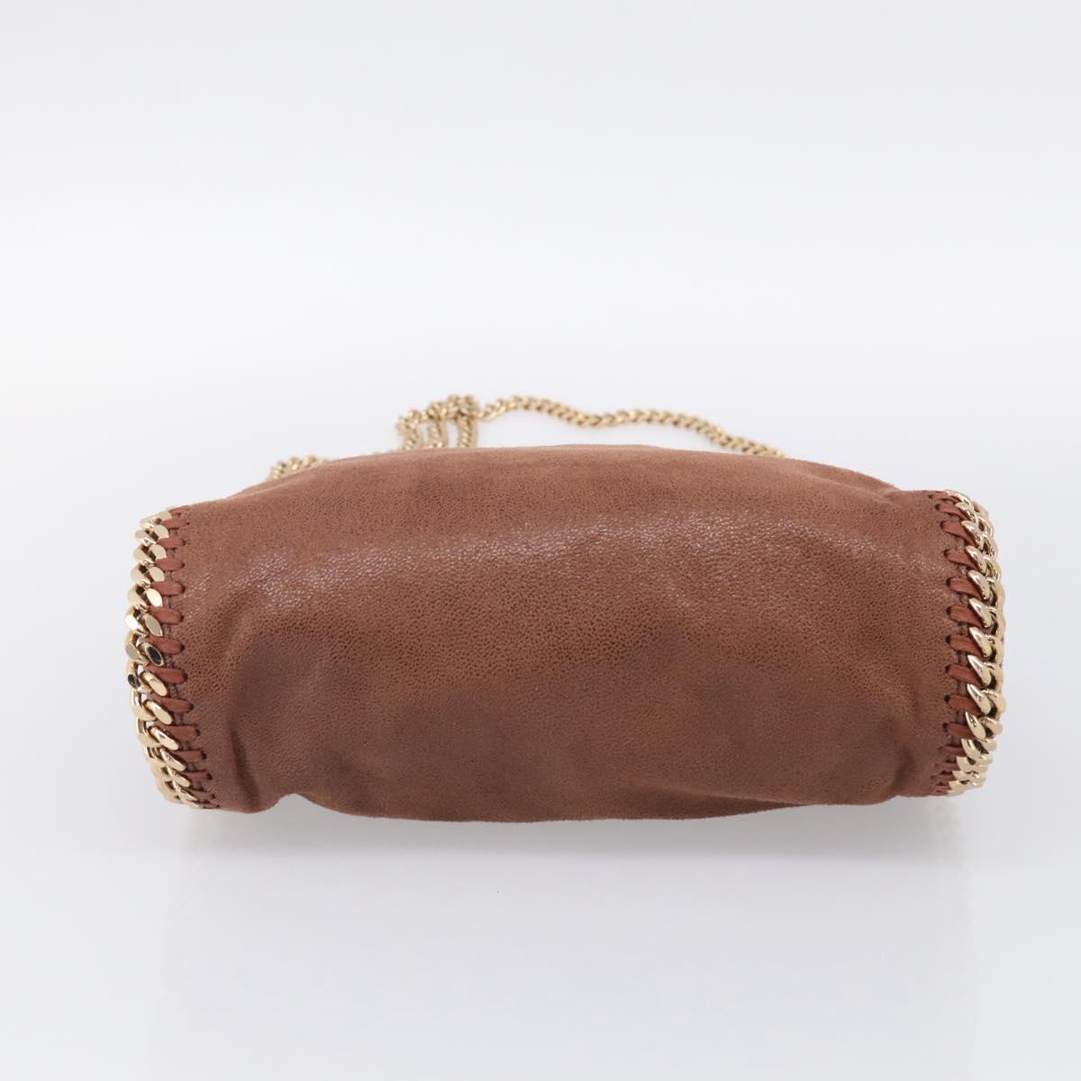 Stella McCartney Falabella Chain Bag Polyester Brown Gold 371223 Auth BA16710A